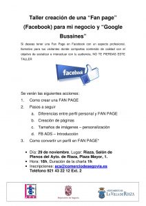 TALLER FAN PAGE RIAZA 29 NOVIEMBRE 2017